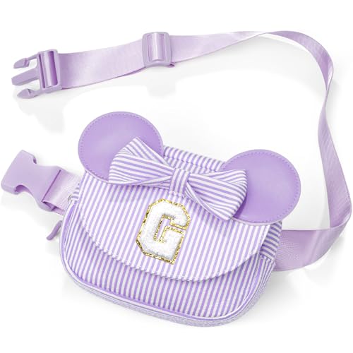 Image of Birthday Gifts for 4 5 6 7 8 9 10 11 Year Old Girls Gift for Girls Kids Daughter Personalized Initial Fanny Pack Belt Bag | Toddler Purse Gifts for Girl Purple G