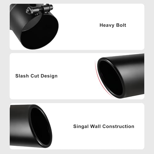 Image of MuHize Exhaust Tips 3 inch Inlet, 6 inch Outlet 15 inch Length Performance Exhaust Tip