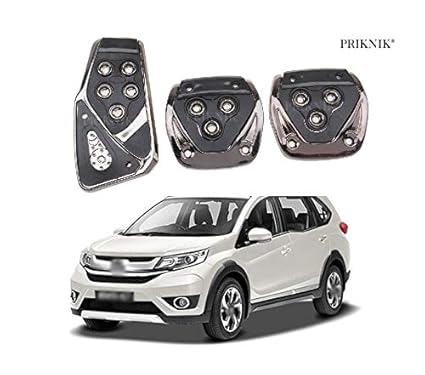 PRIKNIK Anti-Skid Car Pedals(Manual Shift) 3 Pcs Sports kit Pad Covers Set Compatible with WRV