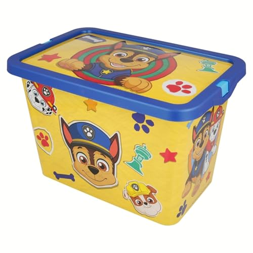KP Pharma Paw Patrol Kids Storage Box 7L – BPA-Free Plastic Toy Storage Box with Click Lock Lid, Lightweight & Durable – Perfect for Organising Toys, Books, Blankets and Clothes (29 x 19 x 19 cm)
