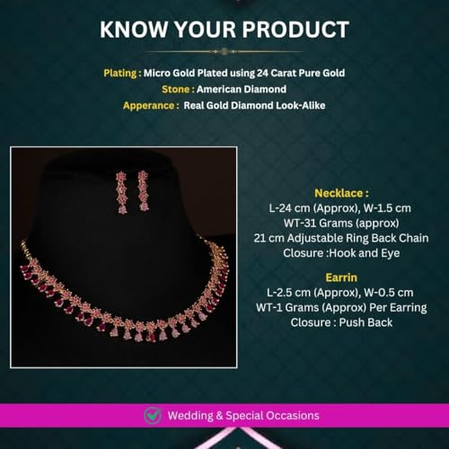 Image of Sasitrends Micro Gold Plated Peacock AD Stone Studded Jewellery Set