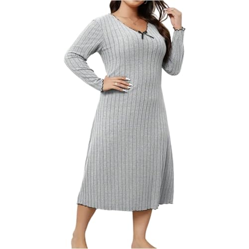 Robe tricotée mi-longue d'automne confortable pour le quotidien