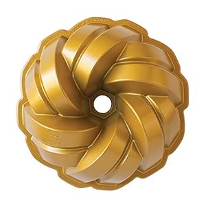 Nordic Ware Molde trenzado para tartas, de aluminio fundido, de Bundt con patrón tejido, molde de alta calidad fabricado en los Estados Unidos, color: dorado
