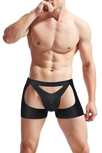 SNOMYRS Mens Sissy Lingerie Panties With Garter Gay Underwear Bulge Pouch Mid-Waist Sexy Lingerie G-String Thongs2