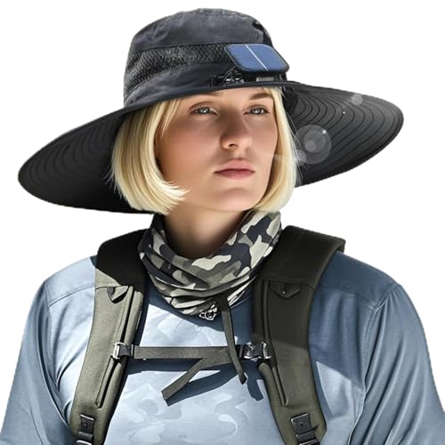 Chapeau ventilateur solaire de protection UV pour backpacking