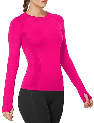 Image of MathCat Workout Shirts for Women Long Sleeve, Workout Tops for Women, Quick Dry Gym Athletic Tops,Seamless Yoga Shirts XS-XL