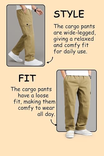 Image of Lymio Cargo for Men || Cotton Cargo Pant || Drawstring Waist Pant (Also Available in Plus Sizes) (117-120)