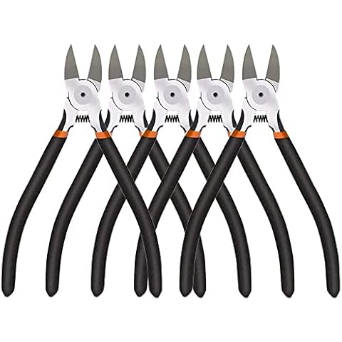 BOENFU 5 Pack Wire Cutters 6 Inches Precision Side Cutter Cutting Pliers Diagonal Cutter Plastic Snips Jewelry Wire Clippers Model Snippers Flush Cutter for Jewelry Making, Crafts, Artificial Flowers Cover