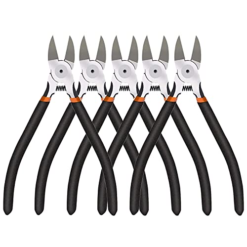BOENFU Wire Cutters Heavy Duty 5 Pack Side Cutters 6 Inches Wire Snips Flush Cut Pliers Metal Cutting Tool for Crafting, Floral, Artificial Flowers, Chicken Wire, Electrical