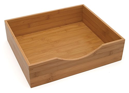 Lipper International 1892 Bamboo Wood Drawer Storage Organizer Box, Large, 14-1/2