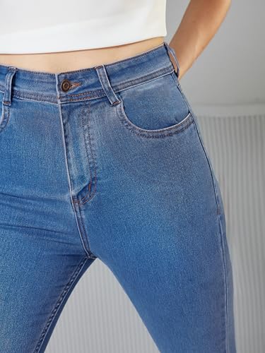 Image of Miss Chase Women's Skinny High Rise Regular /Cropped Length Stretchable Denim Jeans