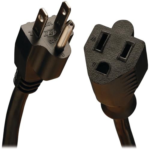 Image of Tripp Lite Power Cord Extension Cable, Heavy Duty, 14AWG, 5-15P to 5-15R, 15A, 25' (P024-025) black