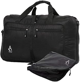 Aerolite Ultra Lightweight Foldable Compact Hand Cabin Luggage Approved 55x35x20 Travel Carry On Holdall Satchell Daypack Flight Sports Kit Bag Black