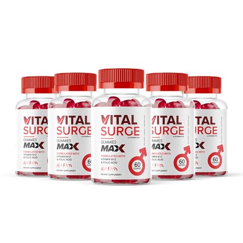 (5 PACK) Vital Surge MAX Gummies, Vital Surge Advanced Performance and Overall Daily Health Support Supplement, Vitalsurge MAX Maximum Wellness Performance Gummy Formula Gomitas Reviews (300ct) Gummys