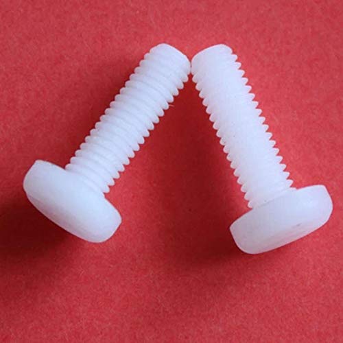 Generic M5 M6 M8 Oluklu PVDF Vidalı Plastik Tava Başlı Vidalar Yuvası Cıvataları Uzunluğu 6mm-35mm - (Boyut: M5 x10mm(4pcs))