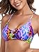 RELLECIGA Women's Purple Leopard Strappy Longline Triangle Bikini Top Size Medium