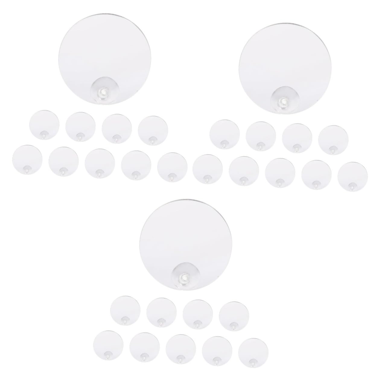 DOITOOL 30piezas Espejos Decorativos para Peces Betta Ventosas Espejos De Acuario De Doble Cara Accesorios para Decoración De Tanques De Peces Apto para Agua Dulce y Salada