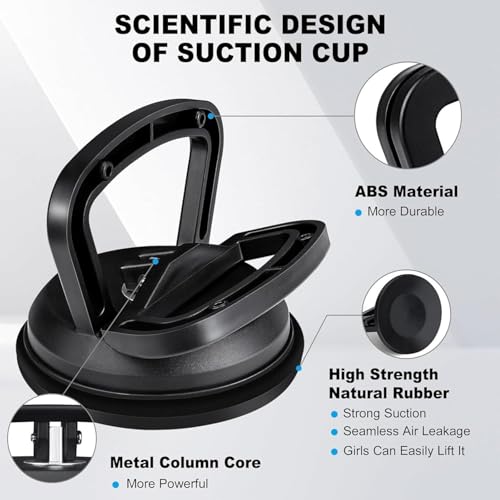 Image of Heavy Duty Suction Cup Puller Tool - Automotive Body Panels, Glass, Tiles & Mirrors - Strong Vacuum Grip for Smooth Surfaces, DIY Dent & Panel Removal (Big-A3)