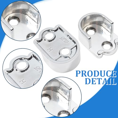 OIGWBPH 2 Stück Rundrohr Halterung for Schrankrohr Stange,Kleiderschrank Kleiderstange,Gardinenstange Halter,Flansch Stangenhalter,U-Form,19 mm mit Schrauben