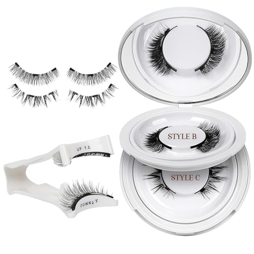 AYNKH Pestañas Postizas Magneticas Naturales, 2 Pares Pestañas Magneticas con Aplicador, Magnetic Lashes, No Requiere Pegamento, Fácil de Poner y Quitar