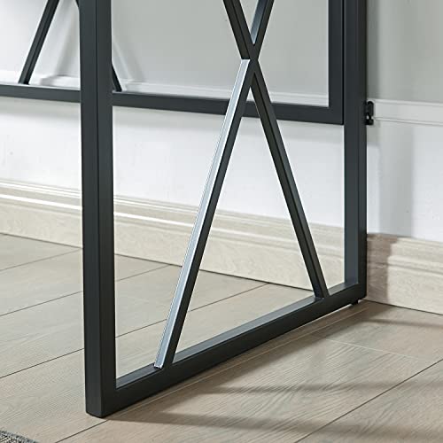 Image of Leick Home Collapsible X Desk, 48 inch, Gray Herringbone, Matte Black