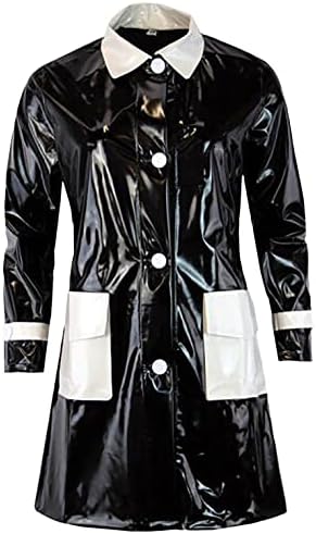 ZA-Fashed Women Vinyl PARKA, PVC Raincoat, Vinyl Eco Trench Coat