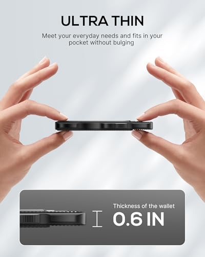 Minimalist Mens Wallet Card Holder: Pop Up Card Case, Genuine Leather, Smart, RFID Blocking, Slim, Thin, Front Pocket, Gift Box - 9-12 Card Capacitiy, Cash Pocket (Black)3