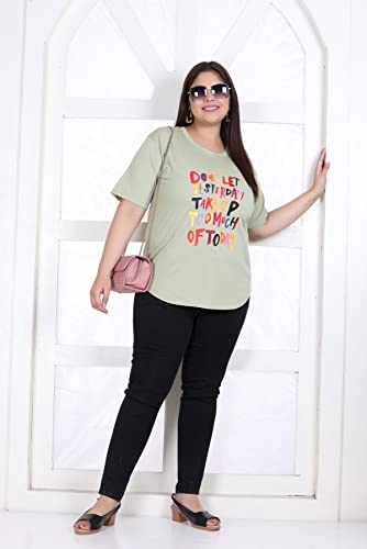 Image of In Love Women's Graphic Printed Cotton Plus Size Longline T-Shirt | Cotton fabric - soft longline T-shirt with easy plus-size fit