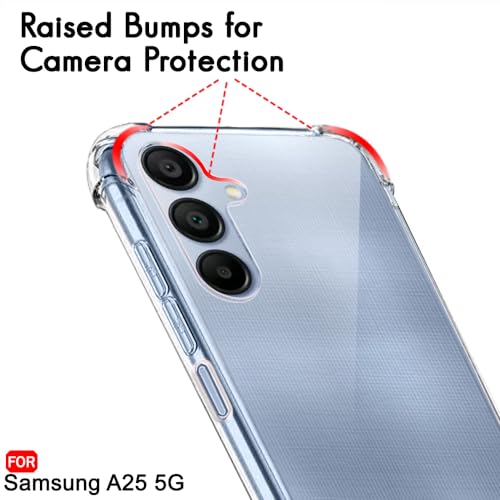 Image of TheGiftKart Crystal Clear Back Cover Case for Samsung Galaxy A25 5G | 360 Degree Protection | Shock Proof Design | Transparent Back Cover Case for Samsung Galaxy A25 5G (PC & TPU, Transparent Bumper)