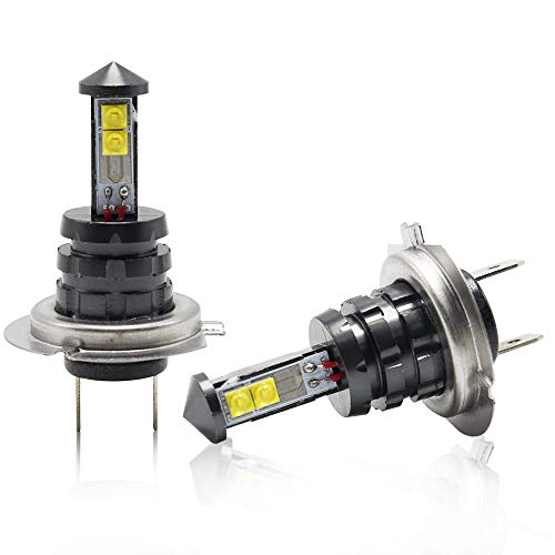 H7 LED Auto Faros Antiniebla Bombillas de Coche 1600LM 20W 6500K Blanco Lampara CREE Chip Para 12V Kit de luces de motos DRL Luces delanteras antiniebla Diesel Auto Zone(Paquete de 2)