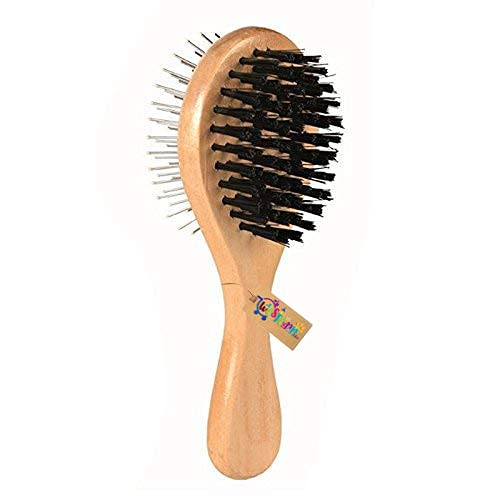 Image of Western Era Metal, Nylon Professional Double Sided Pin and Bristle Pet Brush for Dogs and Cats, Cleans Shedding and Dirt for Short Medium or Long Hair (Medium Size)