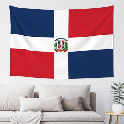 JUHIOPOI Dominican Republic Flag Tapestry Wall Decoration Art Tapestries Wall Hanging Banner Wall Tapestry For Dorm Bedroom Living Room College Dorm Home Decor (24 x 42 Dominican)