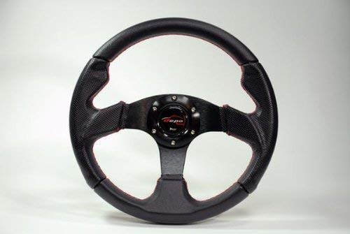 ♥ステアリング　自動車ハンドル Amazon | ステアリング 35φ M フェイクレザーPVC 赤色クロスステッチ