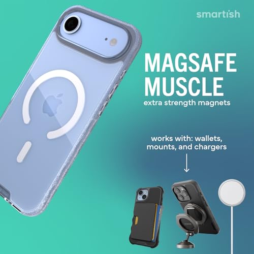 Image of Smartish iPhone Air MagSafe Clear Case - Gripmunk Magnetic Slim Case [Lightweight + Protective] Anti-Yellowing Thin Grip Clear Cover for Apple iPhone Air - Clearly Clear