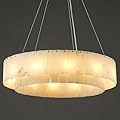 YIOSI Alabaster Round Chandelier, D31in Modern Marble Dining Room Chandelier, 2 Tiers Brass Drum Pendant Light Fixtures, Gold Ceiling Light Chandeliers for Living Room, Bedroom Lights, Foyer, Kitchen