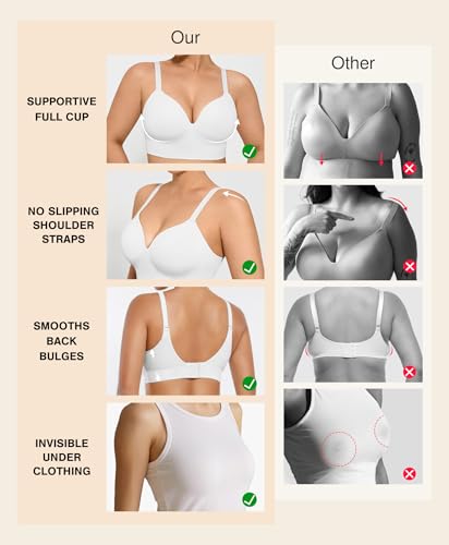 Image of Popilush Bras for Women No Underwire Comfortable Bralettes Plus Size Bra