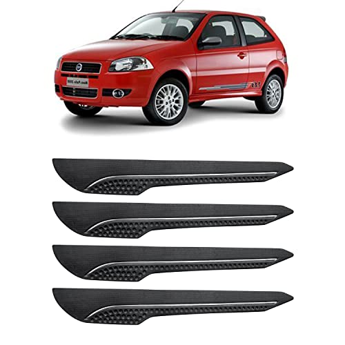 Image of AOSIS-Car Bumper Protector /Bumper Guard for Fiat Palio NV with Single Chrome Stripe (4-Pcs)