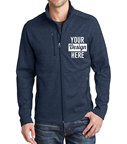 INK STITCH Men F231 Deisgn Your Own Custom Stitching Logo Texts Digi Stripe Fleece Jackets