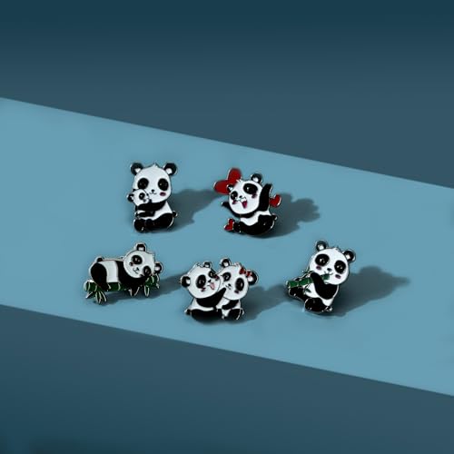 Image of Panda Cute Oil Dripping Panda Brooch Outdoors Lapel Pins Badge Brooch Pins (Bro000001)