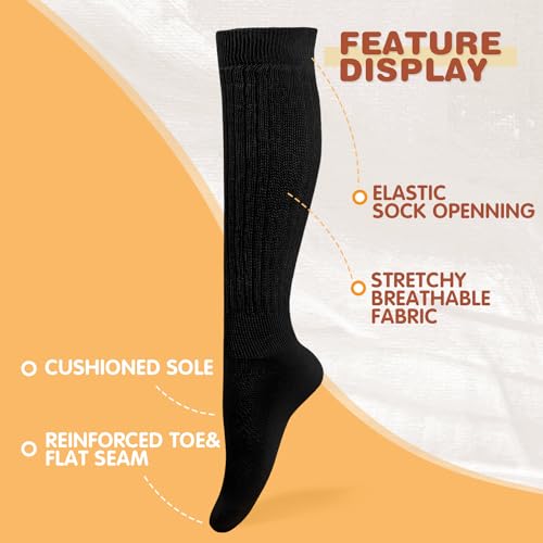 Image of Buauty Slouch Socks for Women, Soft Extra Long Chunky Scrunch Knee High Sock Winter Knit Slouchy Socks Leg Warmmers