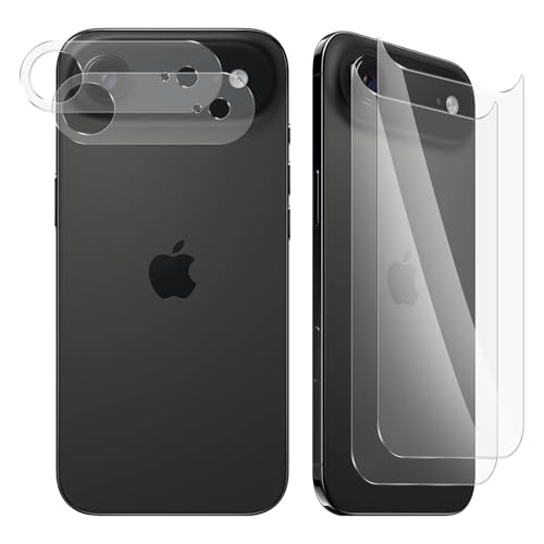 #Commissioniguadagnate<br>Posteriore Vetro Temperato per iPhone 17 Air [2 + 2 Pezzi] Durezza 9H Pellicola Protettiva + Protezione Fotocamera Anti-Graffio Proteggi Vetro Pellicola Protettiva per iPhone 17 Air