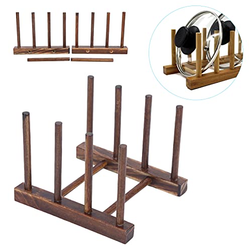 Shanrya Cupboard Plate Rack - Foldable Dish Storage Rack (4-Column Charcoal) for Wooden Plates and Chopping Boards in Kitchen - Image 3