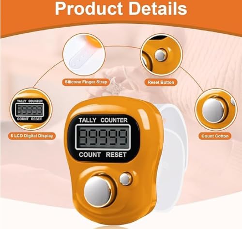Image of FreshDcart Digital Finger Counter Tally Counter jaap Counter Tasbeeh Misbaha Counter-Different Use Mantra Jap with Mini Hand Tally Counter (Combo Pack of 1)