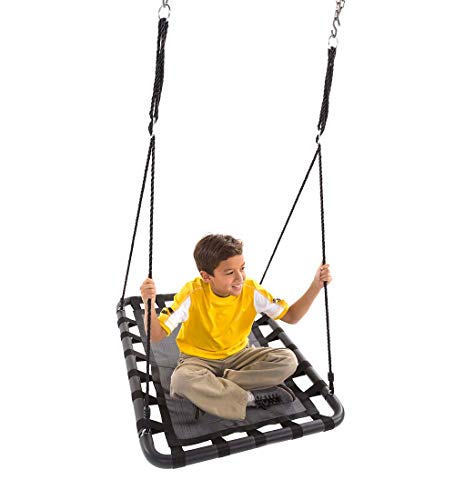 HearthSong 40-Inch Mega Mat Rectangular Platform Swing with Thick, Webbed Matting and Steel Frame, Holds Up to 250 lbs.