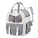 Pet Backpack Carrier for Cats, Large Capacity Travel Backpack, Breathable Cat Carrier Bag with Handle, Adjustable Shoulder Straps for Outdoor Camping Hiking Shopping (Grey)