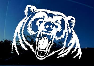 Wild Grizzly Bear - AMIART Vinyl Decal Sticker for Bear Lovers - Outdoor/Indoor Vinyl for Car Truck Window Laptop Wall - I Love Bears - 6.7" x 5.2" inches