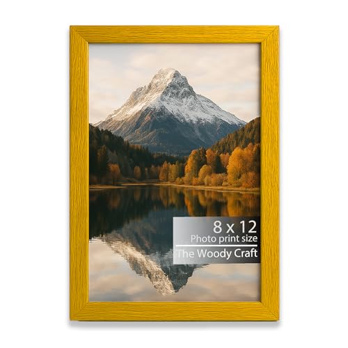 Image of 8x12 Photo Frame | Photo Frame a4 Size Yellow For Wall That Brightens The Room | Wall Frame For Home Decoration | Wood Frame With Durable Quality | Hanging Photo Frames For Easy Mounting