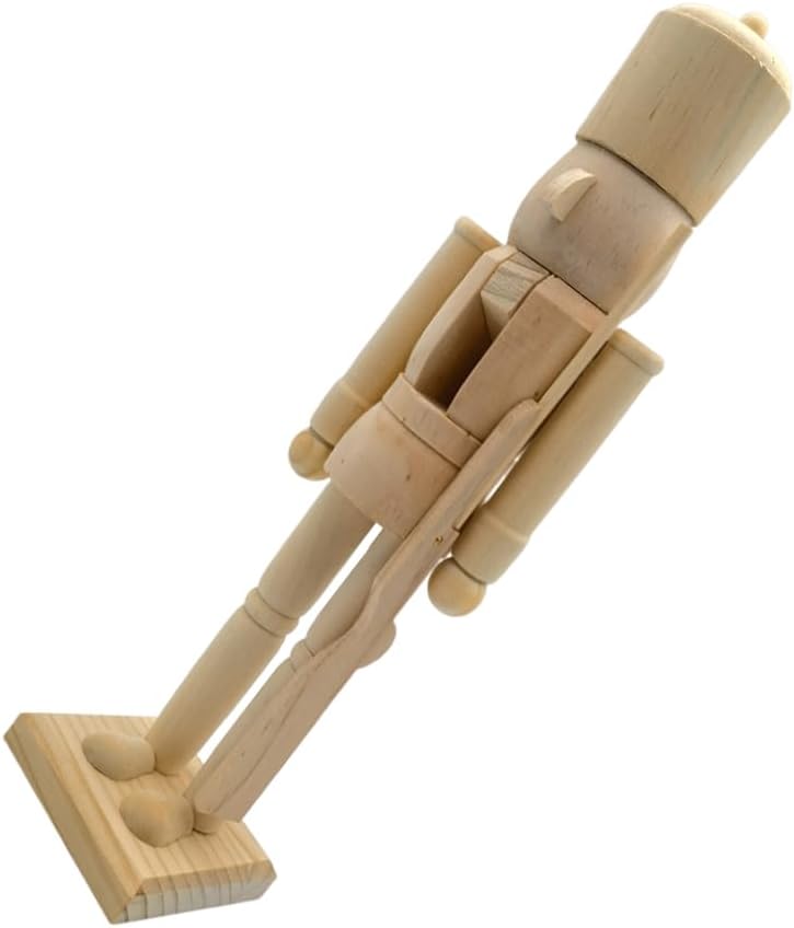 LUOZZY 15" Unfinished Nutcracker Wooden Christmas Nutcracker for DIY Blank Unpainted Nutcracker Puppet Soldier Christmas Table Centerpieces Decorations