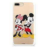 📱 Funda para iPhone 7 Plus - iPhone 8 Plus de Mickey y Minnie Posando Protege tu móvil con los personajes de Clásicos Disney. Funda de silicona transparente, flexible y resistente para Apple con Licencia Oficial de Disney