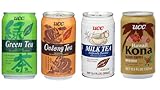 UCC Diverse Tea & Coffee Beverage Pack - Includes Kona Coffee & Milk Tea, Oolong Tea, Green Tea - No Sugar, No Synthetic Coloring Options - 4 Count